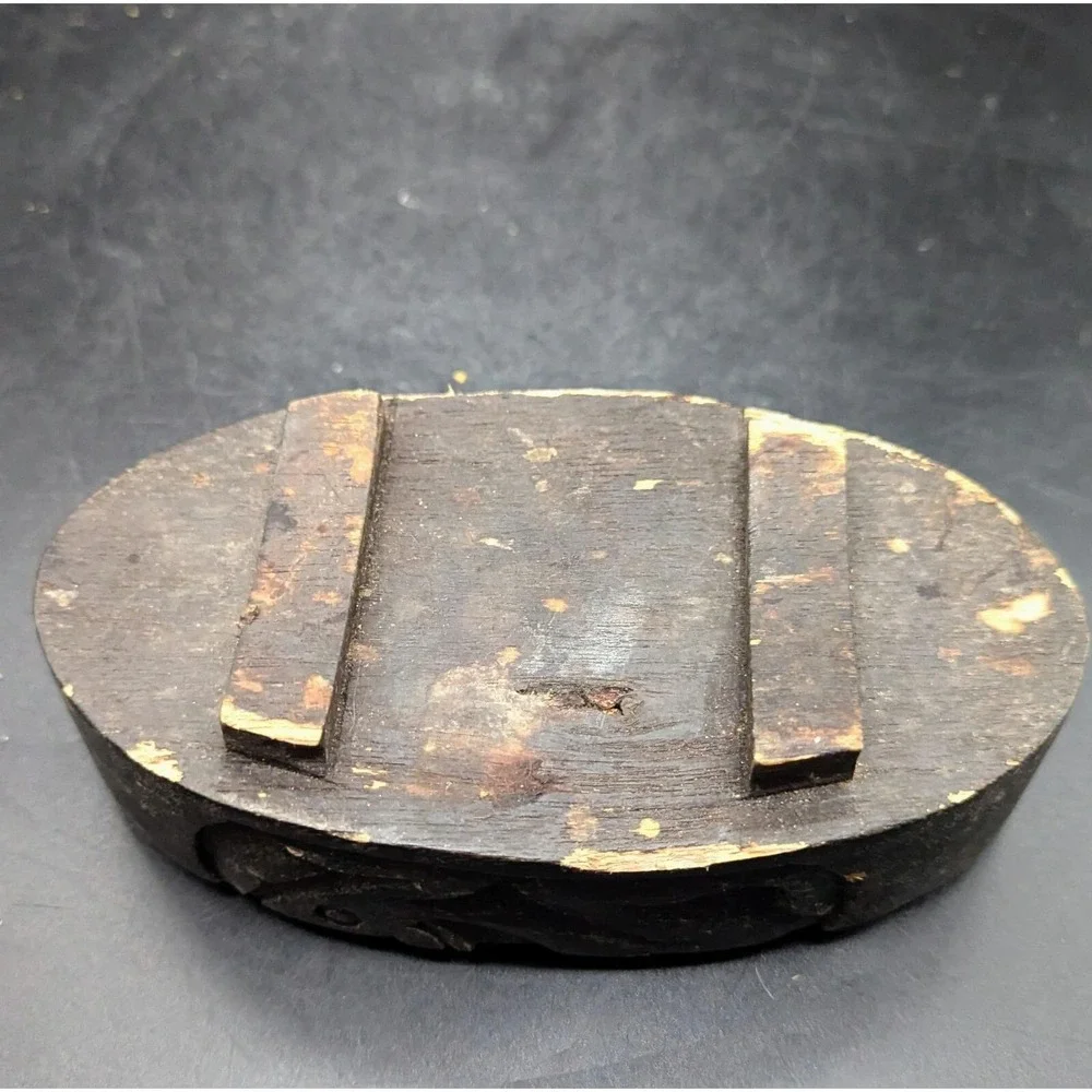 Vintage Hand Carved Wood Wooden Trinket Dresser Box Kangaroo 6.25